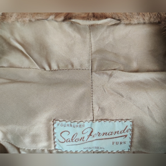 Vintage Genuine Mink Fur Stole Cape Blonde Sable by Salon Fernande Montreal - Picture 16 of 16